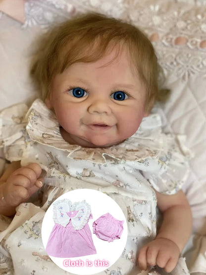 18Inch Vivienne Bebê Can Open Mouth Reborn Baby Doll Painted Full Body Silicone Newborn Dolls For Gift Corpo De Silicone Inteiro