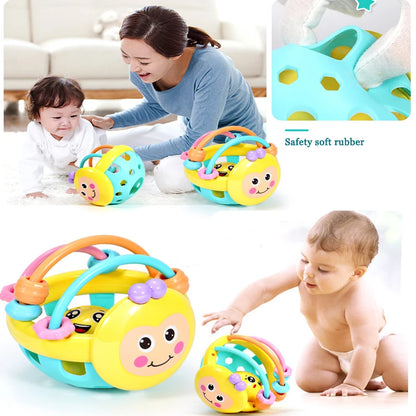 Baby Toys Rattle Ball Hand Grasping Activity Newborn Development Toys Silicone Teether Early Sensory Toys for 0 12 Months Babies