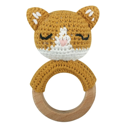 1Pc Baby Wooden Teether Crochet Rattle Toy BPA Free   Rattle Baby Mobile Gym Newborn Stroller Educational Toys Dropshipping