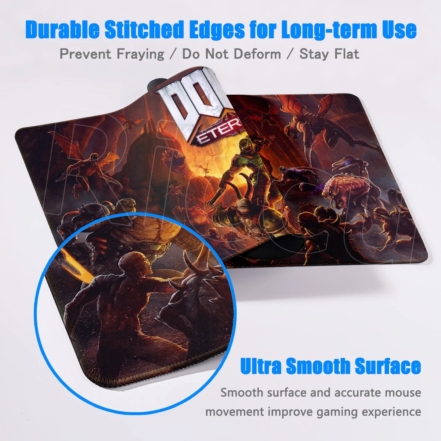 Gaming D-Dooms E-Eternals Mousepad 30x80cm Antislip Rubber Base MouseMat Gamer XXL Mause Carpet PC Thicken Table Pad for E-sport