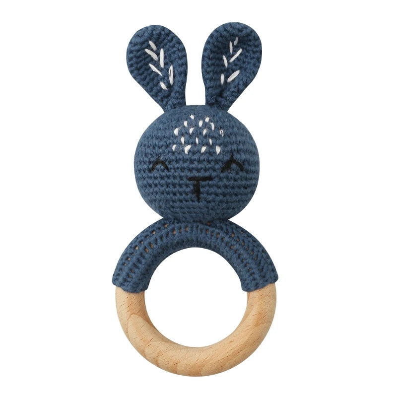 1Pc Baby Wooden Teether Crochet Rattle Toy BPA Free   Rattle Baby Mobile Gym Newborn Stroller Educational Toys Dropshipping