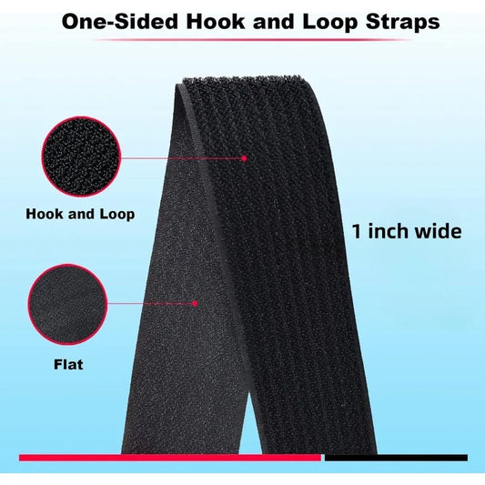 Hook and Loop Straps with 24pcs Buckles, Heavy Duty Nylon Reusable Cut-to-Length Molle Straps for Cable Organizer or Storage