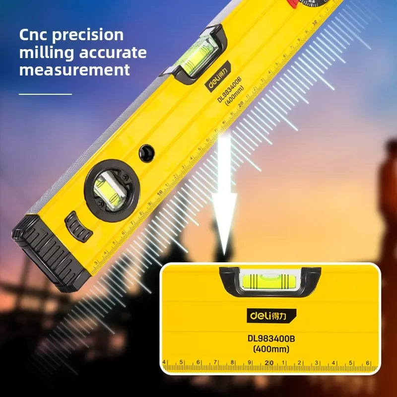 300/400/500mm Spirit Level Magnetic Torpedo Level Tool with 3 Vials Aluminum Shockproof Bubbles Level Measuring Instruments