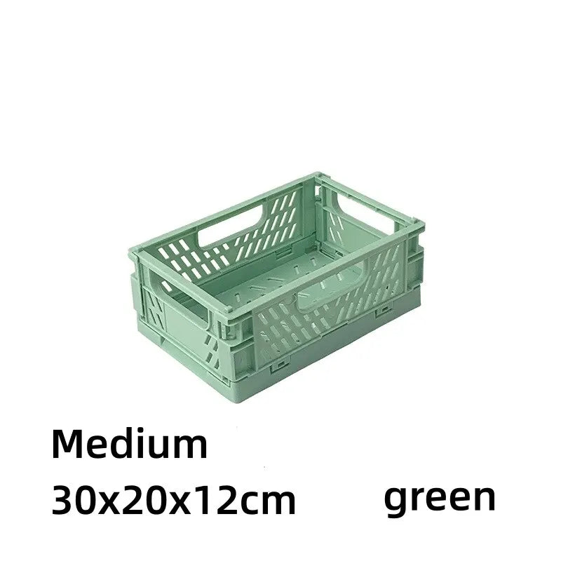 Simple Table Top Folding Storage Basket Decorative Plastic Storage Box Stationery Cosmetics Toy Stackable Storage Box