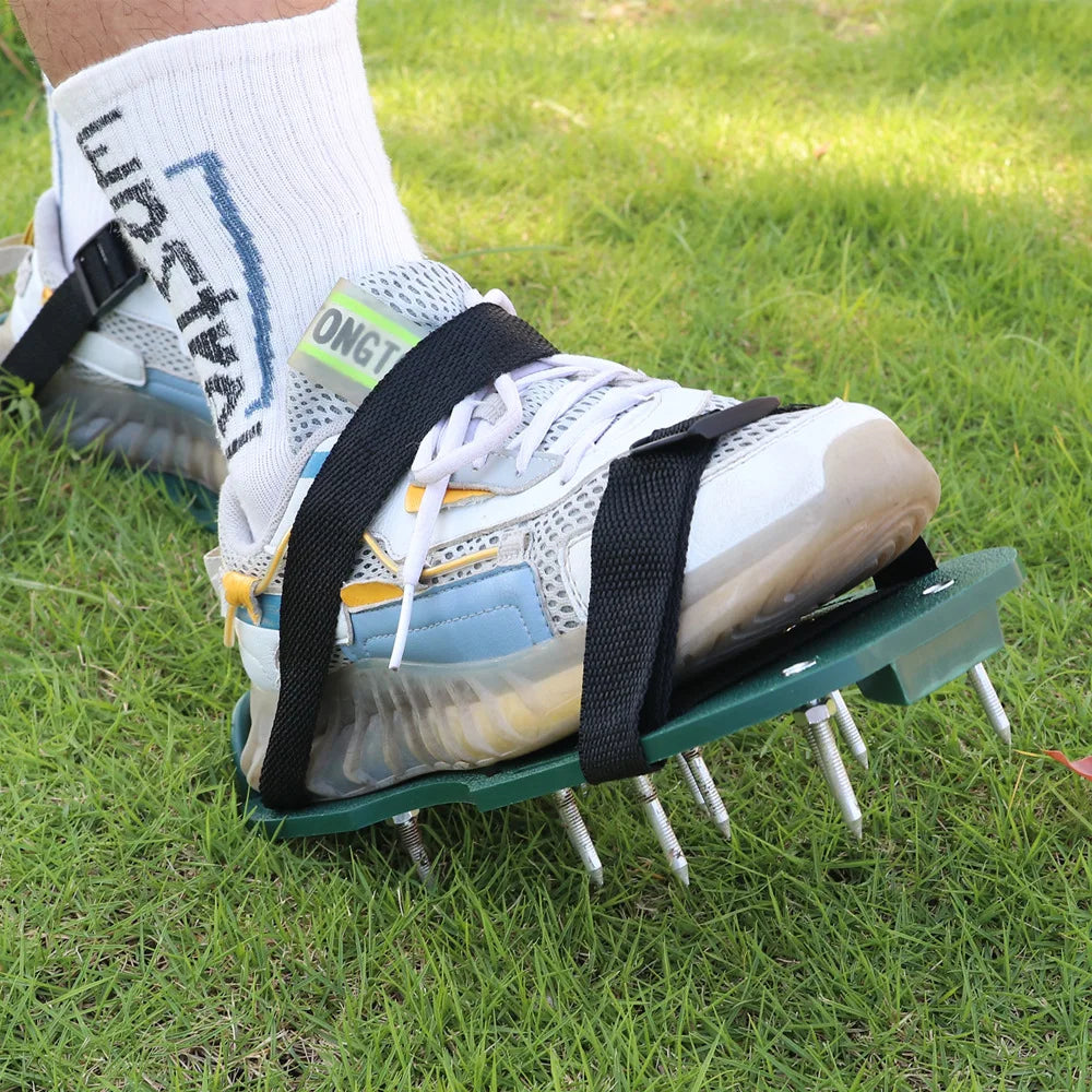1 Pair Grass Spiked Gardening Walking Revitalizing Lawn Aerator Sandals Nail Shoes Yard Garden Tool Scarifier Nail Cultivator