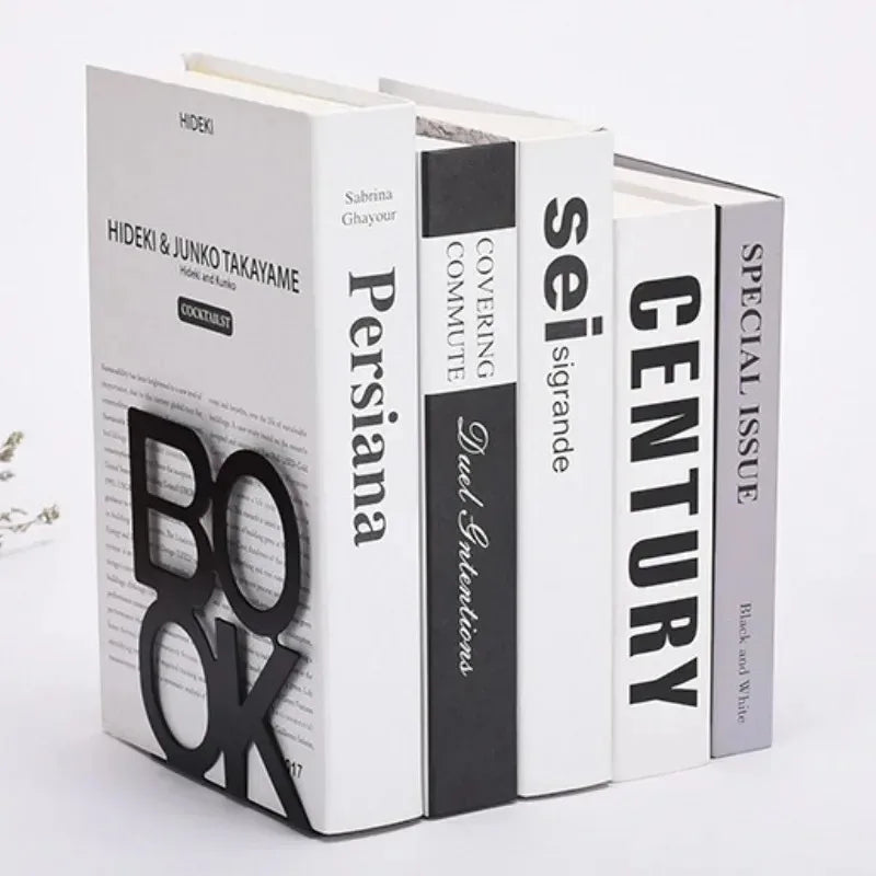 1pc Iron Bookends Book Stand Support  for Home Office and Library Non Slip Rack Shelf Holder School Stationery Accessories