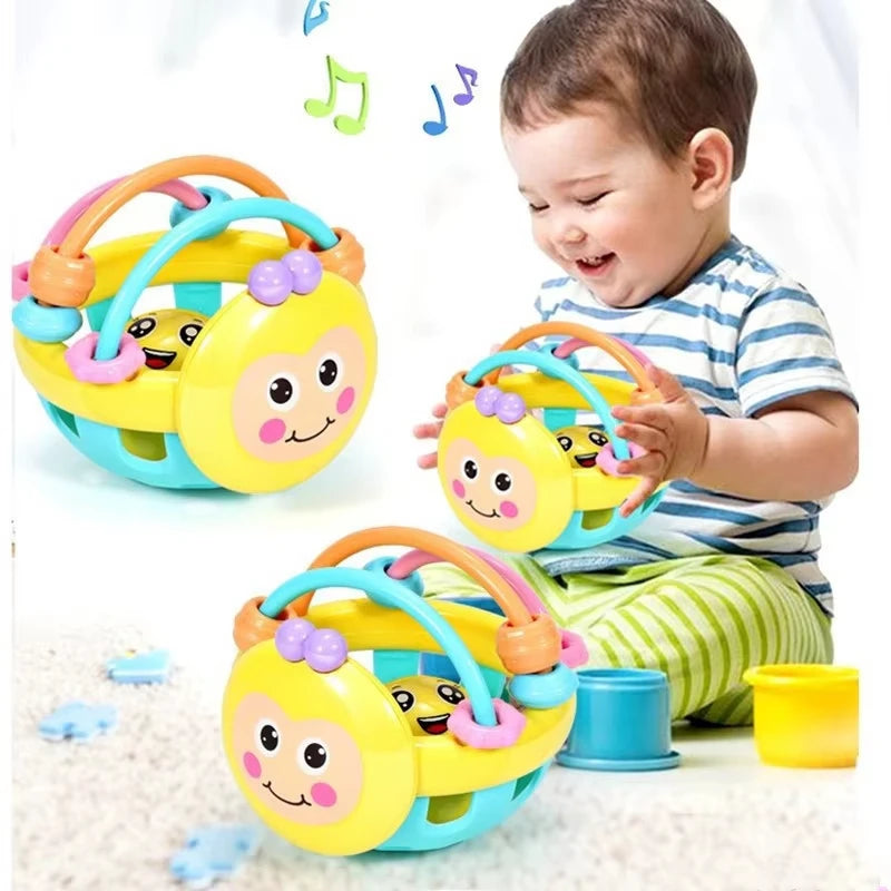 Baby Toys Rattle Ball Hand Grasping Activity Newborn Development Toys Silicone Teether Early Sensory Toys for 0 12 Months Babies