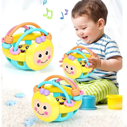 Baby Toys Rattle Ball Hand Grasping Activity Newborn Development Toys Silicone Teether Early Sensory Toys for 0 12 Months Babies