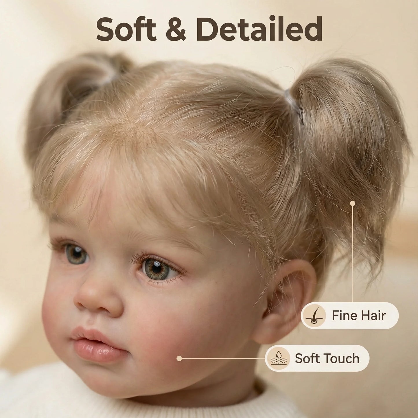 NPK 26inch Reborn Toddler Doll Pippa - Realistic Baby Girl Art Doll 3D Skin Painted Finished 6 Month Size Collectible