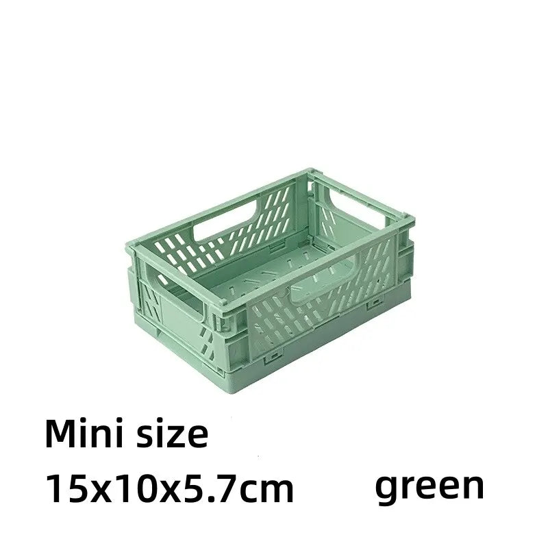 Simple Table Top Folding Storage Basket Decorative Plastic Storage Box Stationery Cosmetics Toy Stackable Storage Box