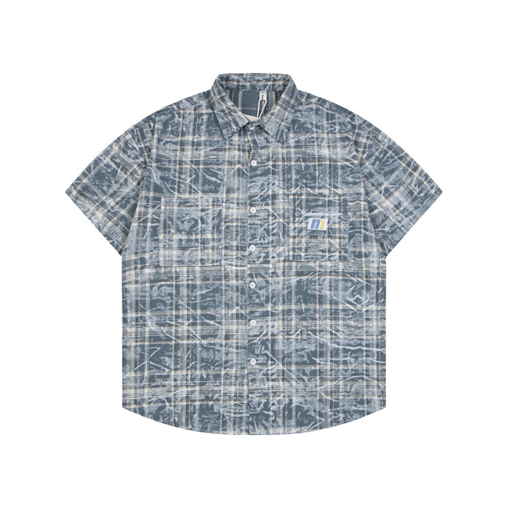 Fashion Personality Plaid Shirt Summer Men