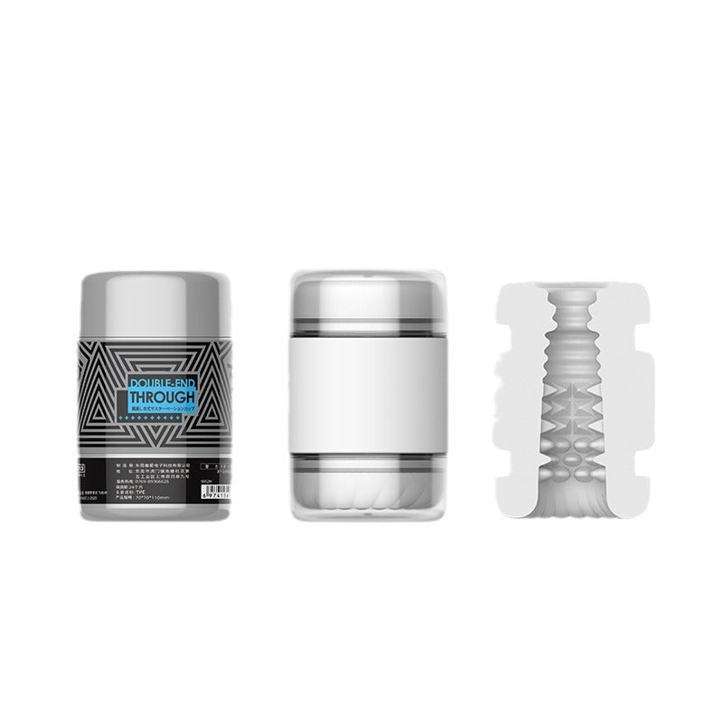 Dual-Channel Convenient Through-type Men's Manual Massager