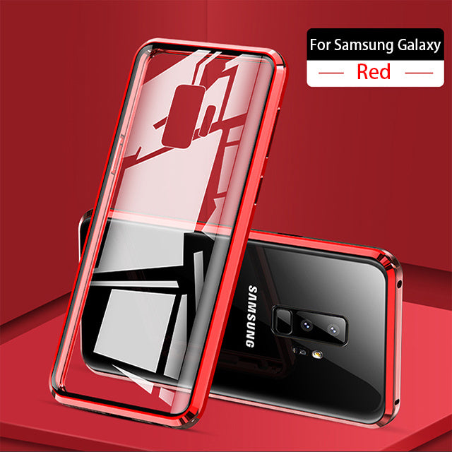 Transparent Double-sided Magnetic Absorbing Glass Anti-falling Toughened Film Mobile Phone Case