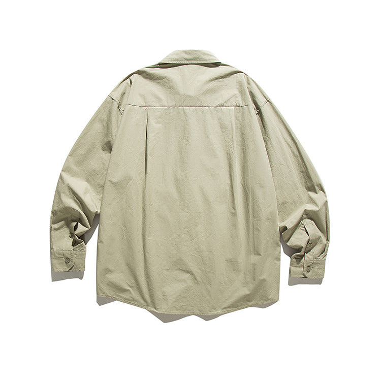 Loose Overalls Long Sleeve Shirt Men