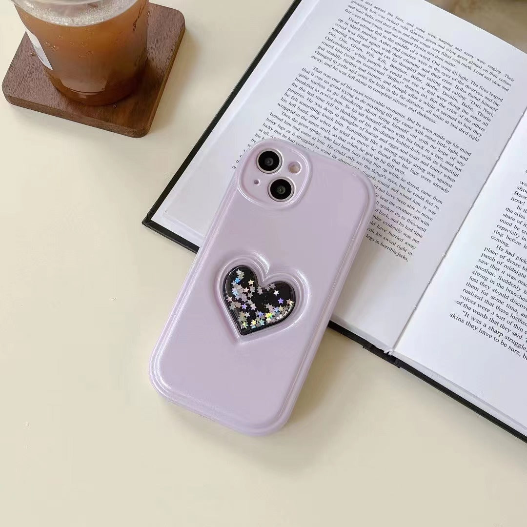 Three-dimensional Quicksand Phone Case Applicable Solid Color Girl