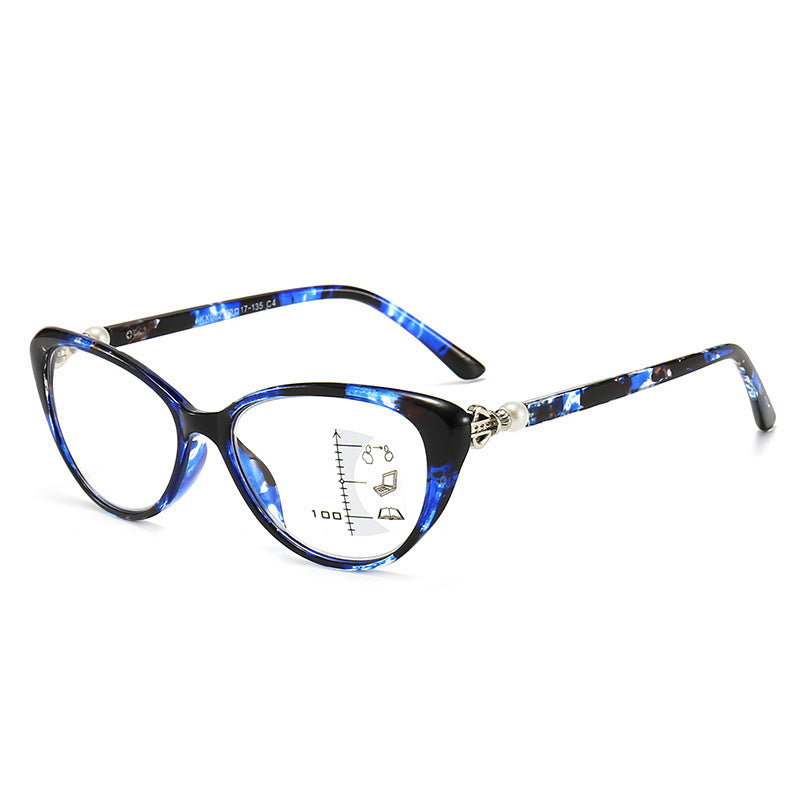 Fashion Cat Eye Presbyopic Glasses Smart Zoom Anti-blue Light