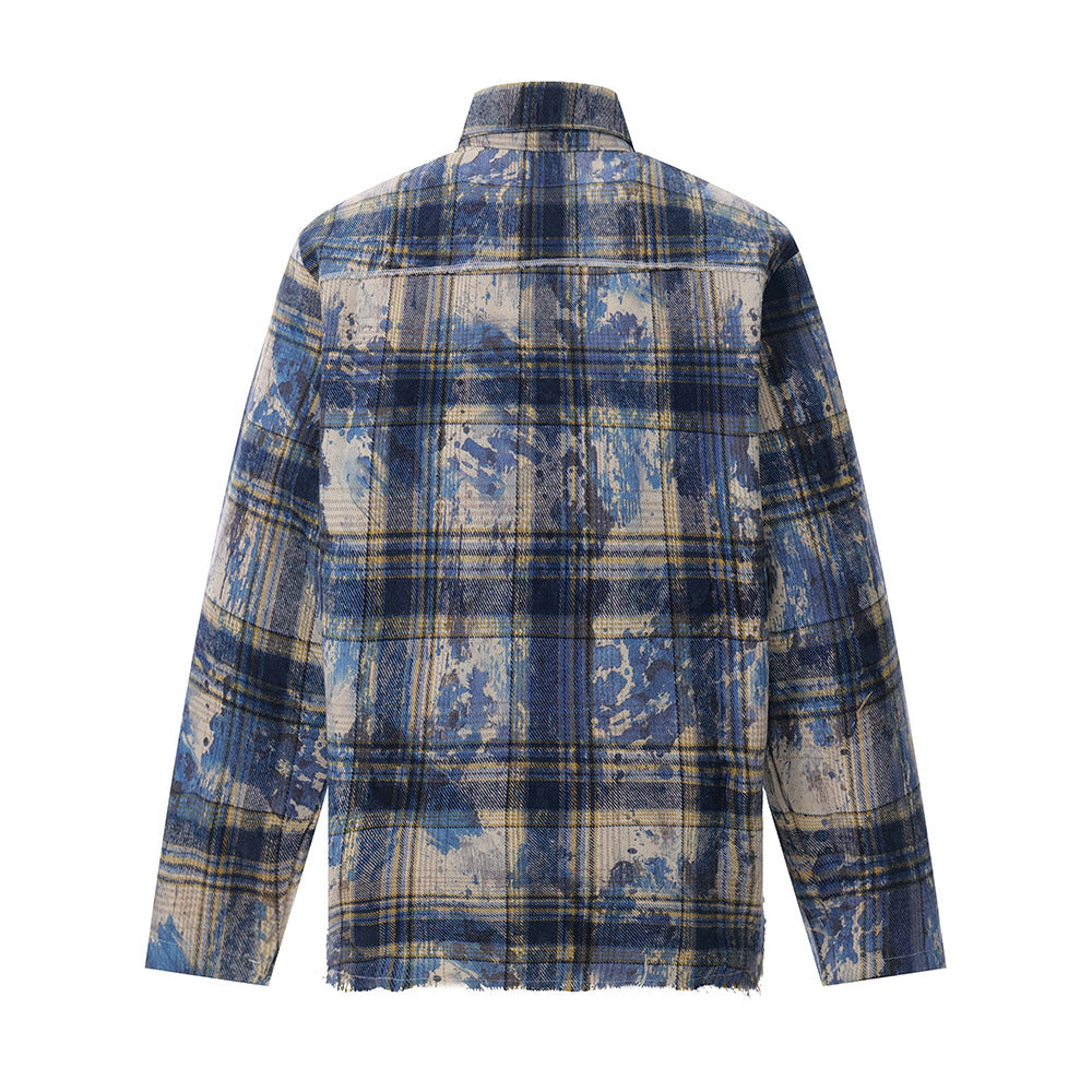 Dirty Plaid Fashion Personality Shirt Men
