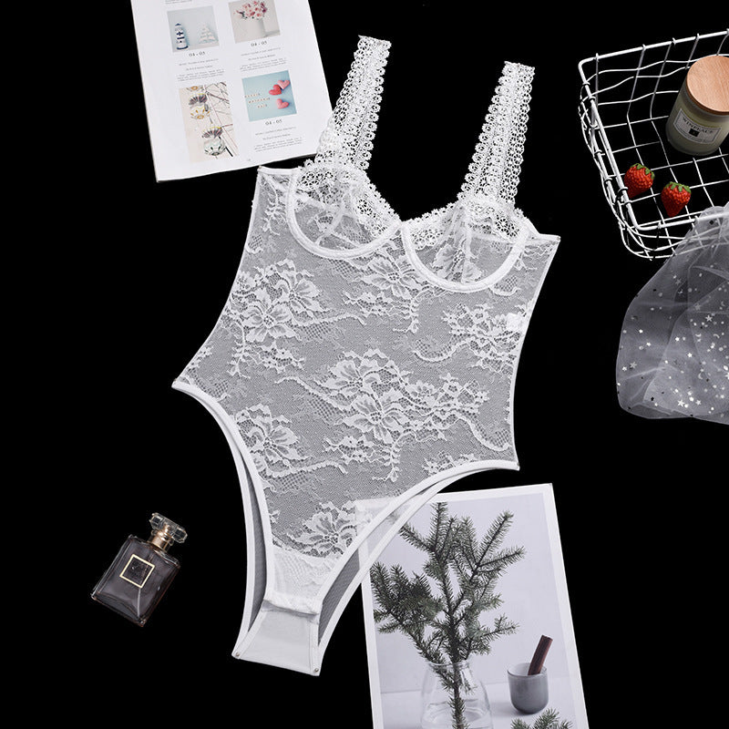 European And American Lace Flowers Comfortable And Close-fitting One-piece