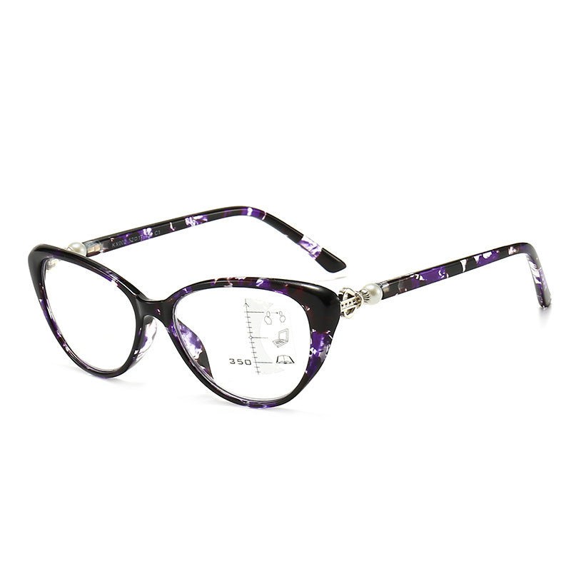 Fashion Cat Eye Presbyopic Glasses Smart Zoom Anti-blue Light