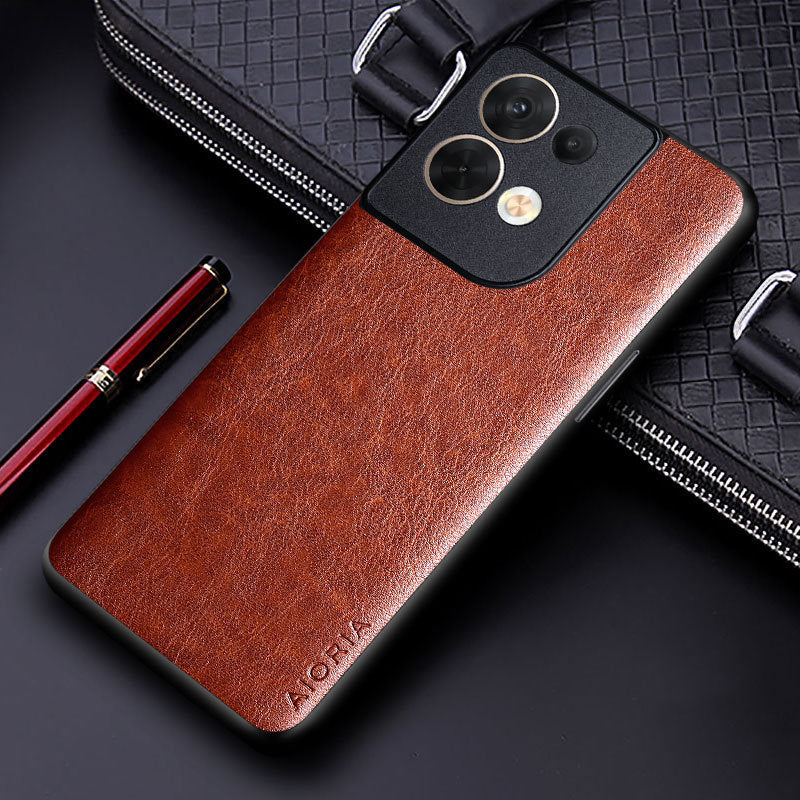 Simple Leather Print Mobile Phone Case