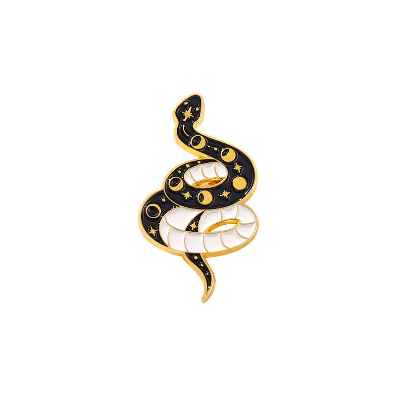 Cartoon Cute Snake-shaped Surround Alloy Brooch Men And Women Couples Dripping Oil Badge Accessories
