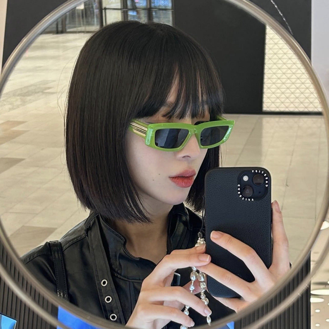 Sunglasses Women's To Make Round Face Thin-looked Black Sun Glasses Advanced Simple