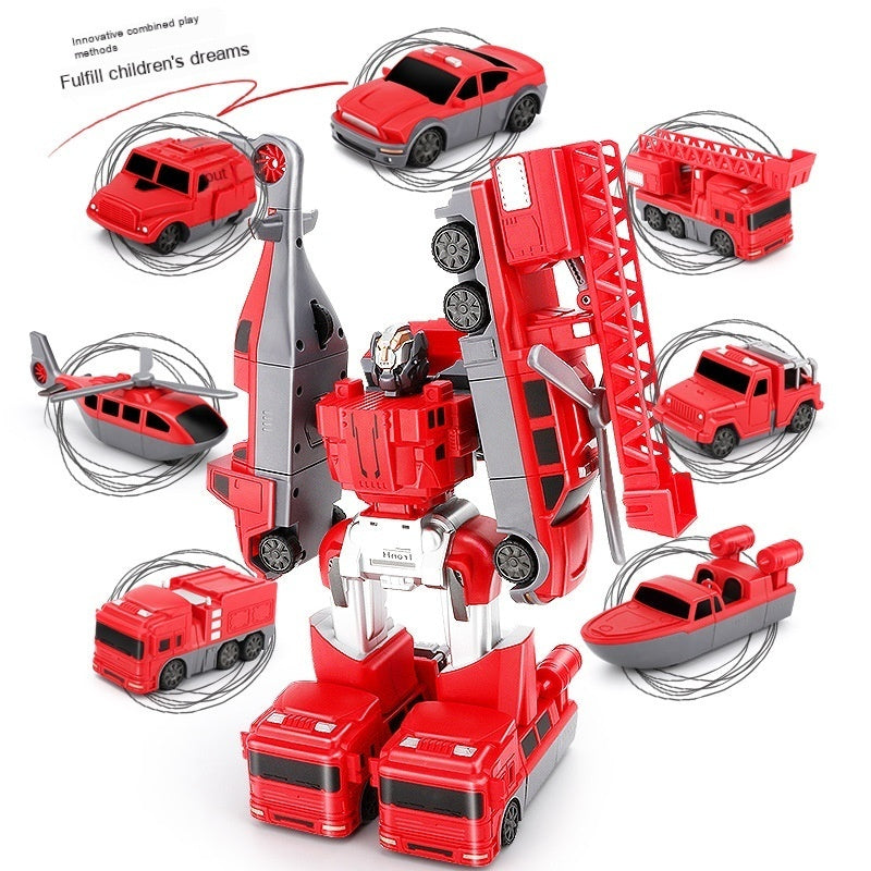 Children's Magnetic Inertia Variety Toy Robot Assembly Transformer Toy Car