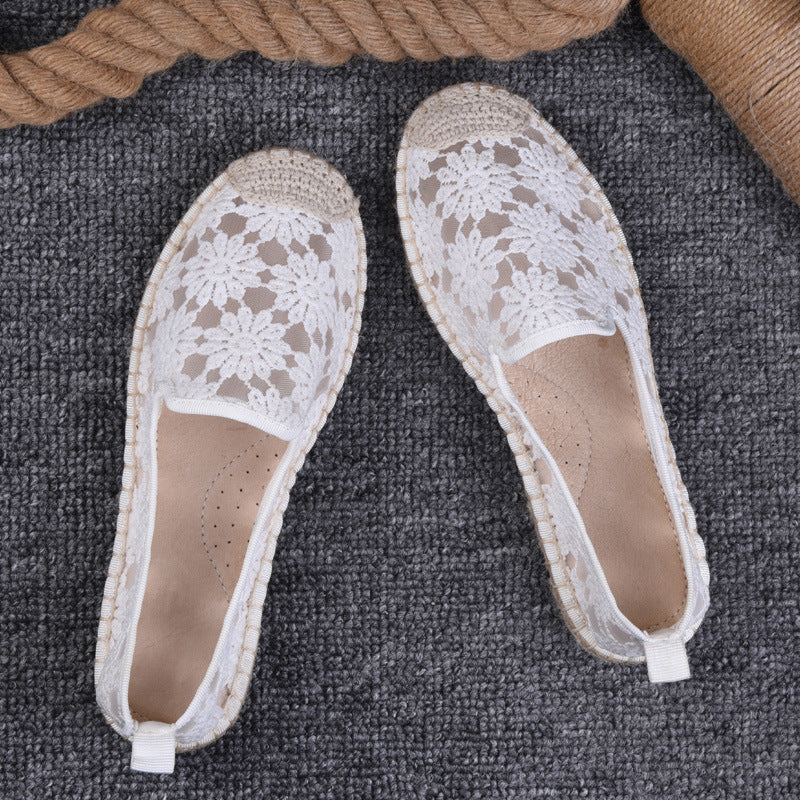 Thin Pumps Linen Fisherman Shoes For Women