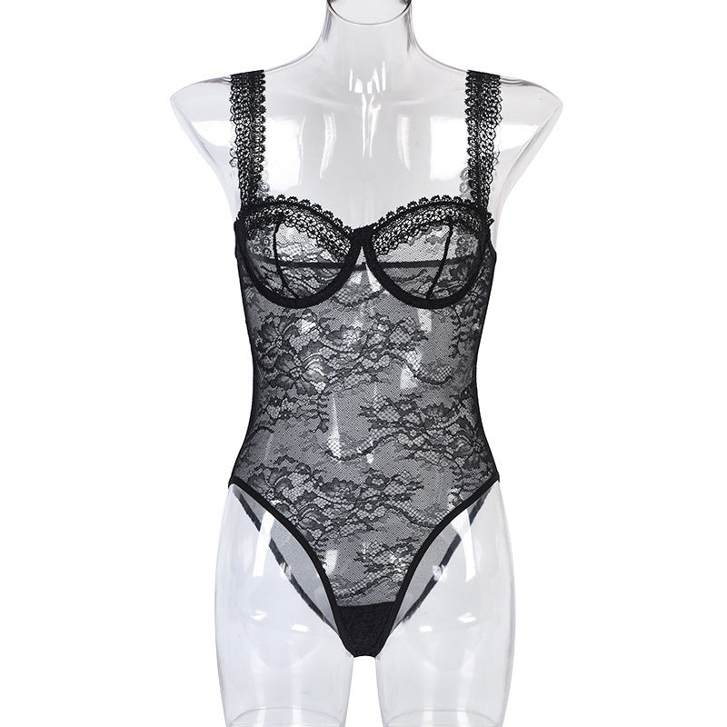 European And American Lace Flowers Comfortable And Close-fitting One-piece