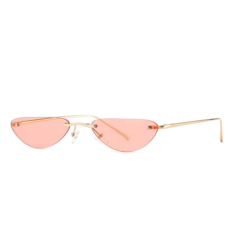 Cat Eye Narrow Sunglasses Modern Retro Temples