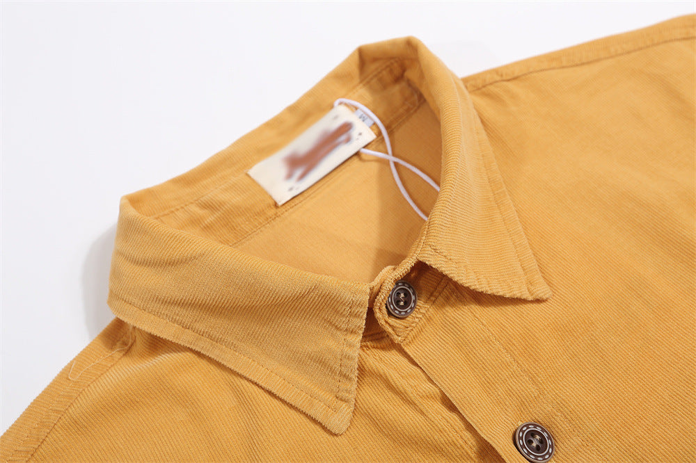 Embroidered Pocket Loose Shirt Summer Men