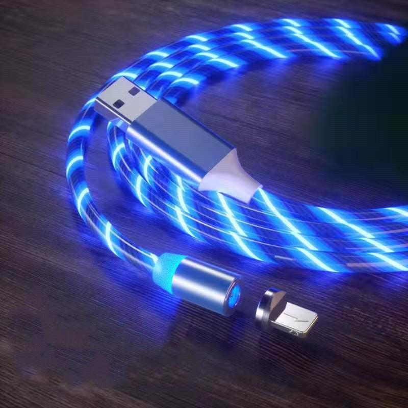 Mobile Phone Three-in-one Light-emitting Charging Streamer Magnetic Data Cable