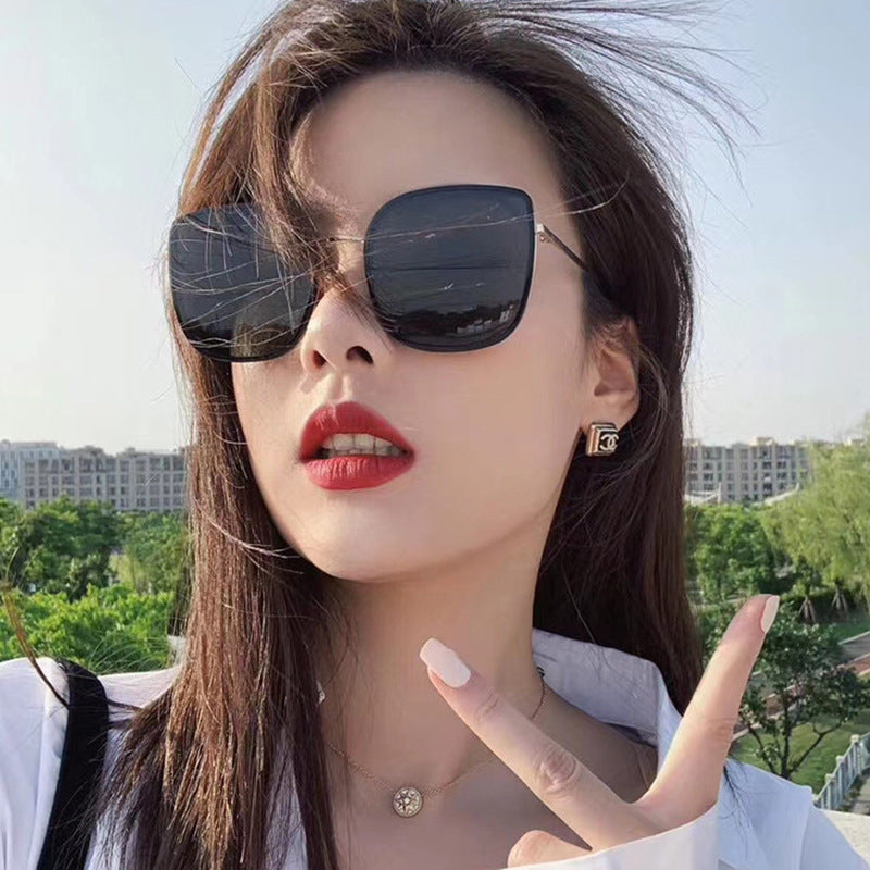Fashion Black Circle Metal Sunglasses Net Red