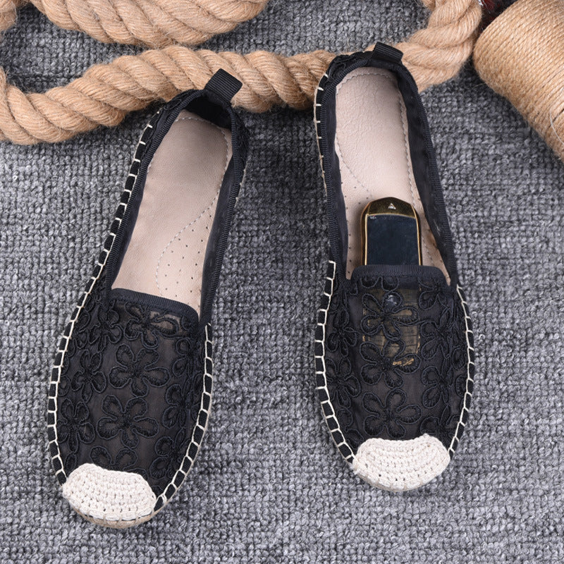 Thin Pumps Linen Fisherman Shoes For Women