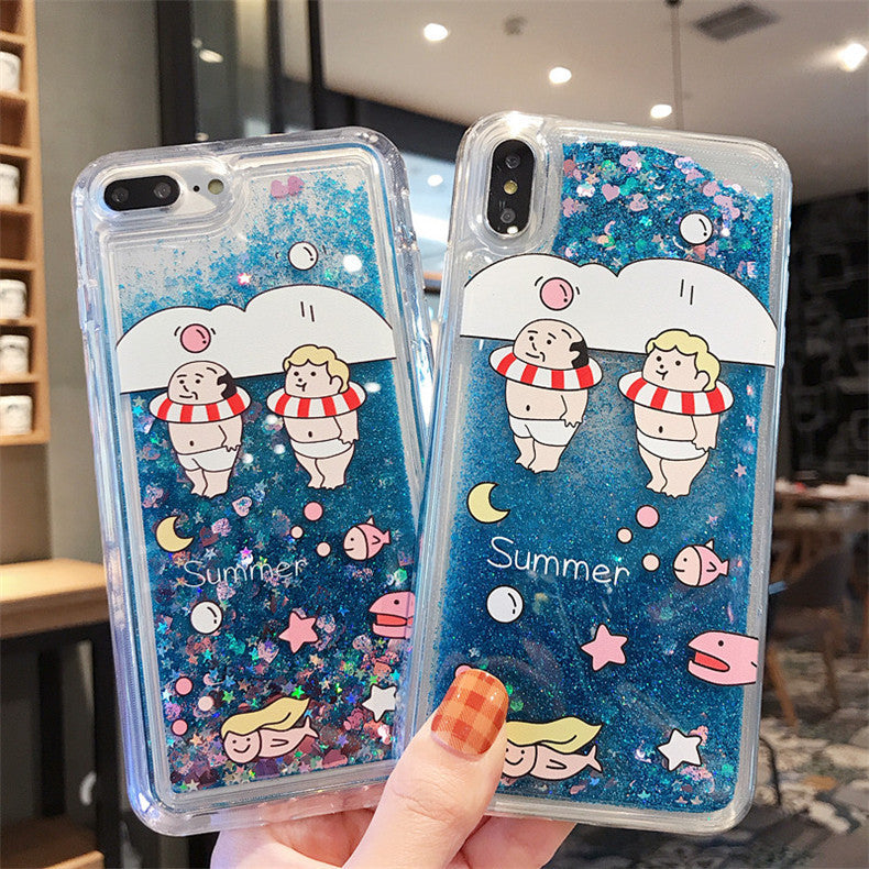 Painted Quicksand Liquid Mobile Phone Case