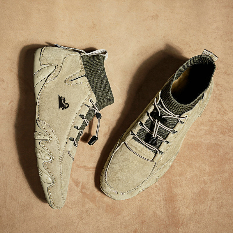 Fleece-lined Handmade Cotton Shoes Men