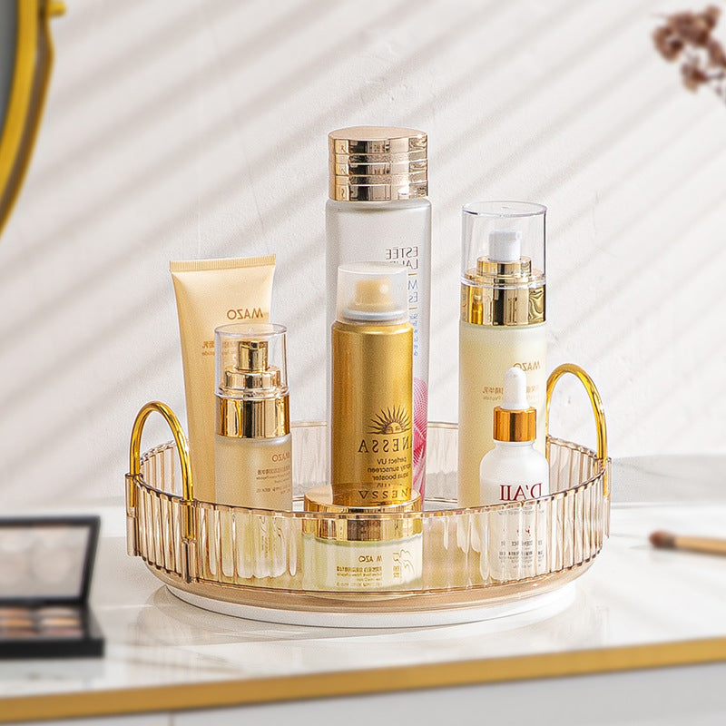 360 Rotating Makeup Organizer - 3-Size Spinning Cosmetic & Skincare Holder For Vanity Countertop 3 Colors