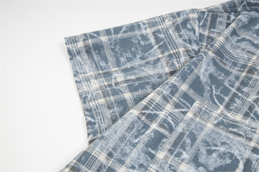 Fashion Personality Plaid Shirt Summer Men