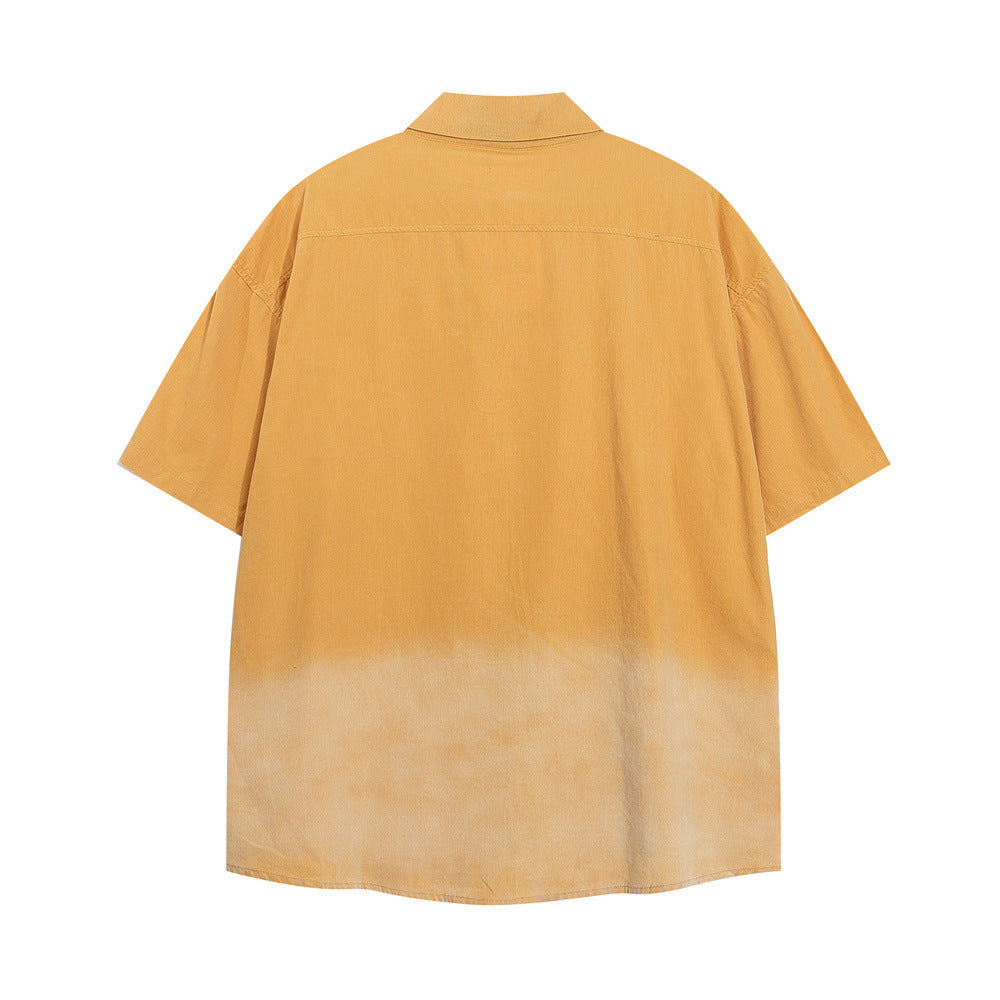 Embroidered Pocket Loose Shirt Summer Men