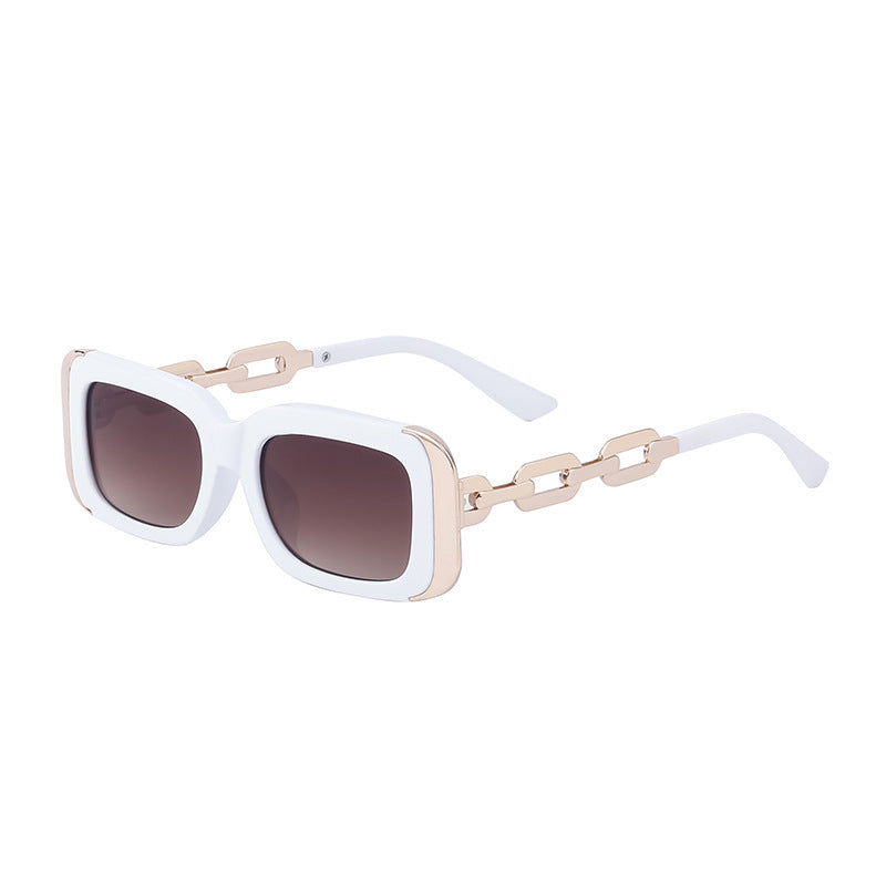 Square-framed Sunglasses Feminine Personality Chain