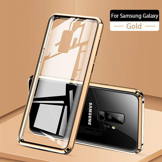 Transparent Double-sided Magnetic Absorbing Glass Anti-falling Toughened Film Mobile Phone Case