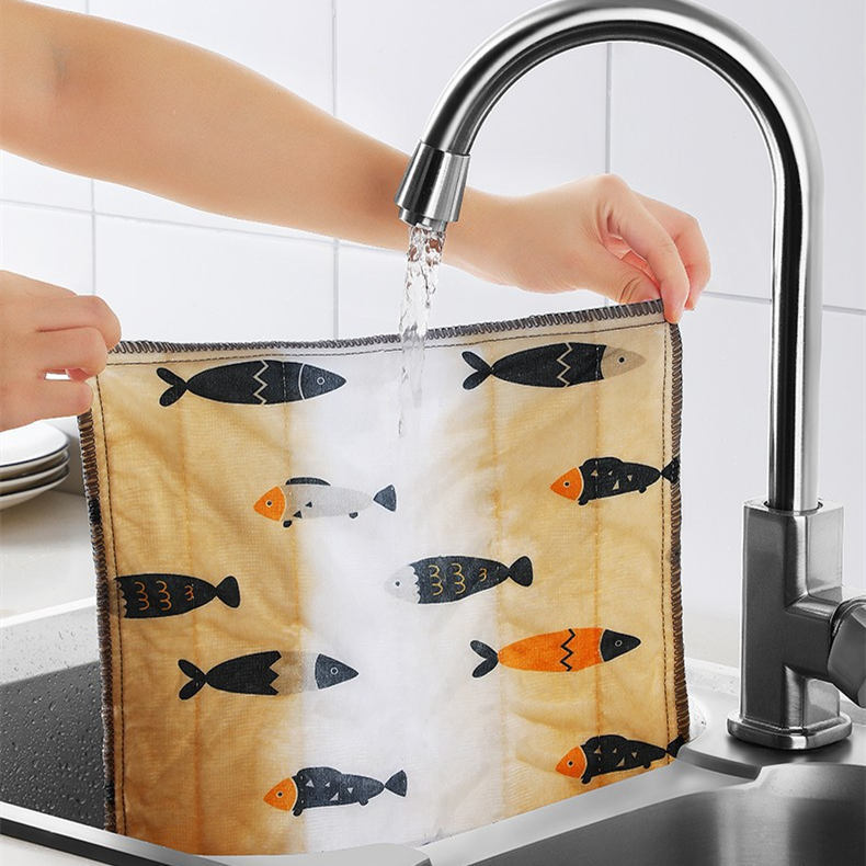 Dish Cloth Kitchen Housework Cleaning Supplies Water Absorbing