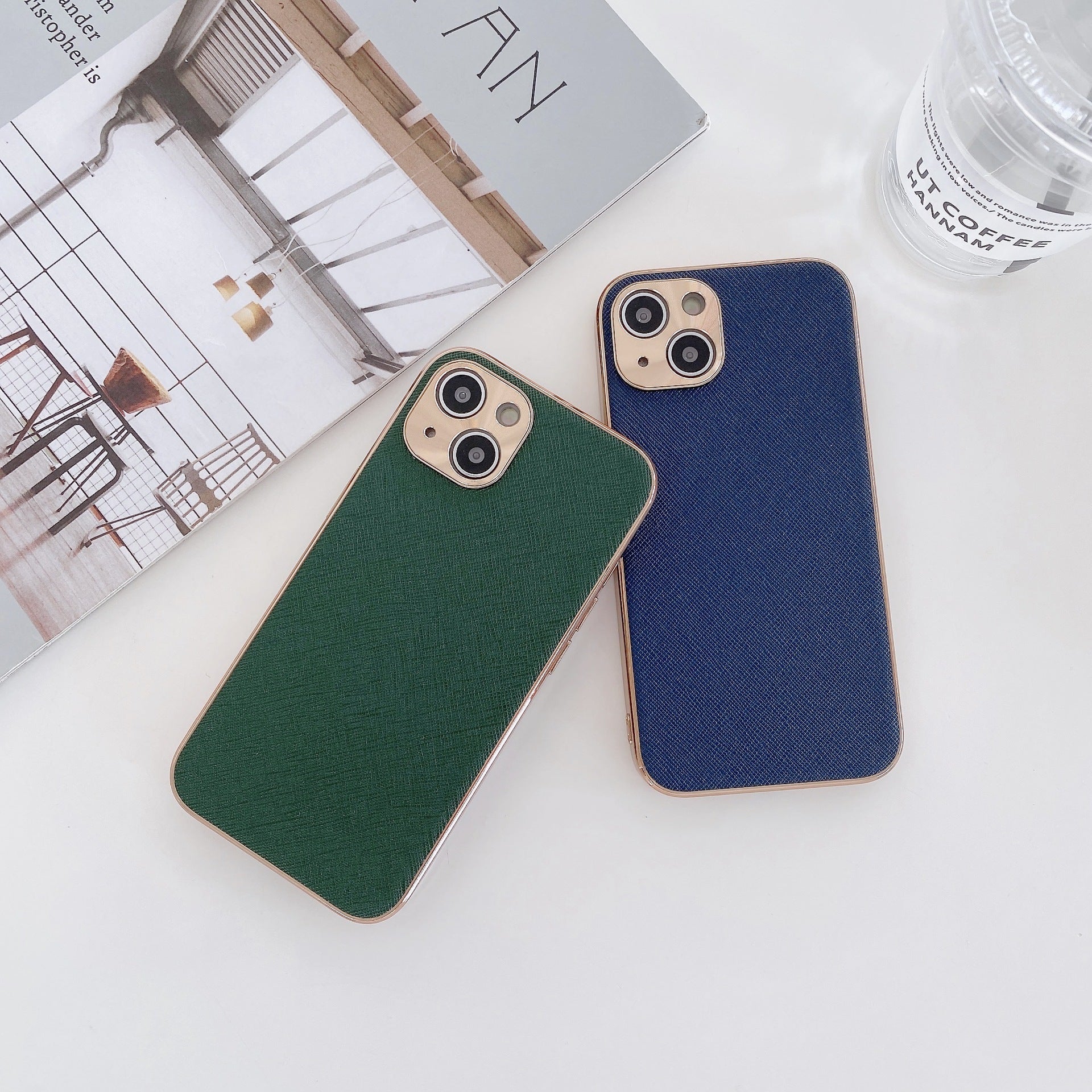 Electroplated Cross Pattern Mobile Phone Case Fine Hole