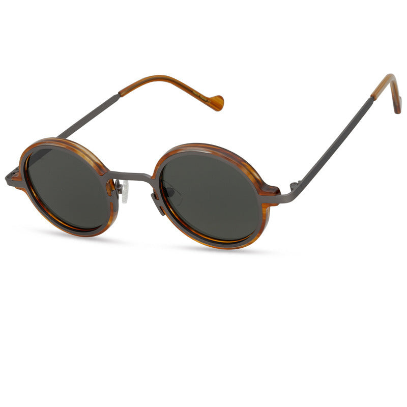 Retro Special Multicolor Niche Round Frame Sunglasses Neutral