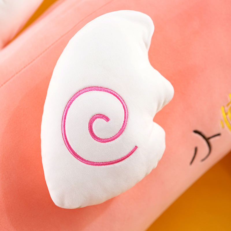 Big Plush Toy On Bed With Piggy Dolls For Girls