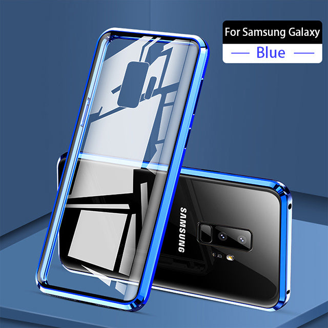 Transparent Double-sided Magnetic Absorbing Glass Anti-falling Toughened Film Mobile Phone Case