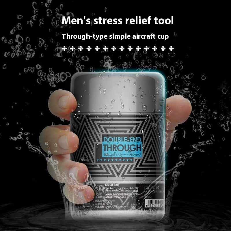 Dual-Channel Convenient Through-type Men's Manual Massager