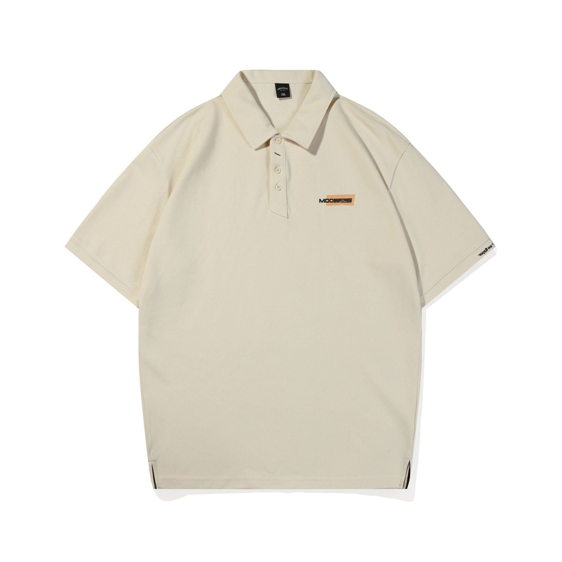 Retro Texture Embroidered Polo Shirt T-shirt For Men