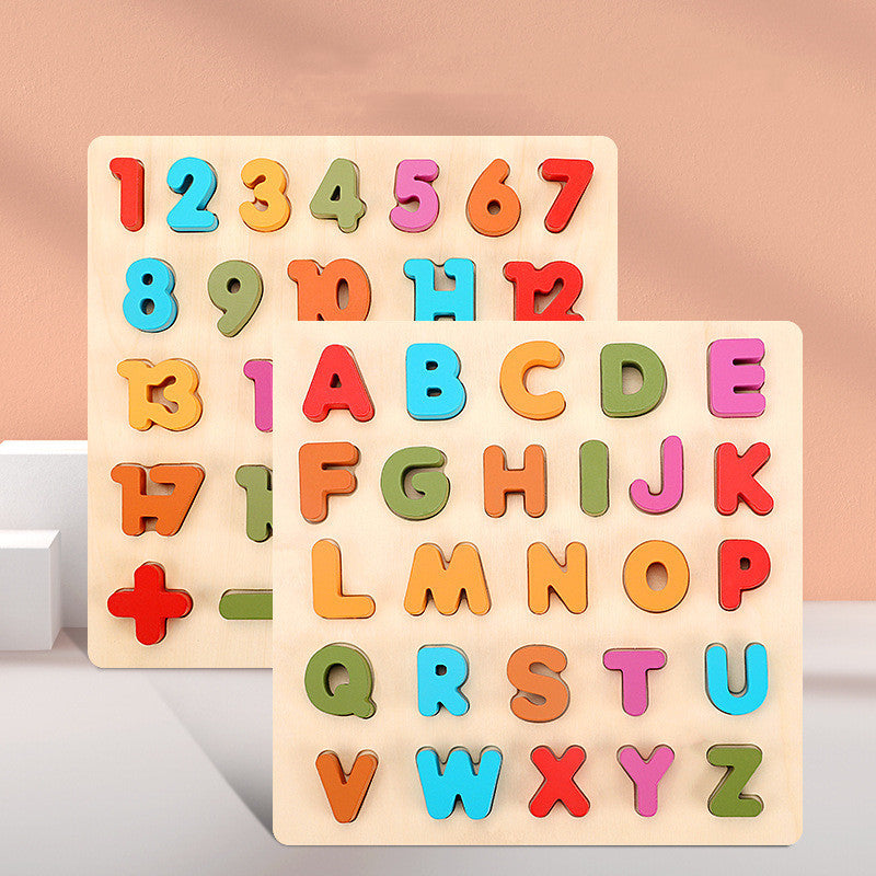Wooden Colorful Digital Letters Cognitive Learning Toys