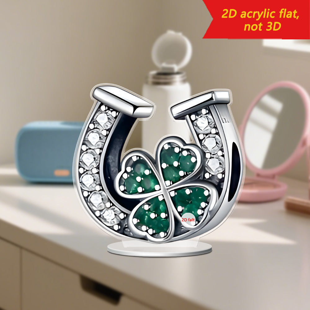 U-shaped Clover 2D Flat Acrylic Desktop Decoration